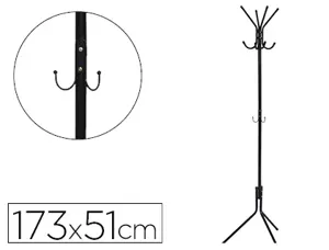 Porte-manteaux q-connect métallique 8 patères hauteur 173cm coloris noir — Non classé