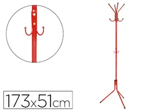 Porte-manteaux q-connect métallique 8 patères hauteur 173cm coloris rouge — Non classé