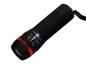 Lampe torche q-connect plastique avec zoom 1 watt mode éclairage on/off 3 piles aaa fournies coloris noir/rouge — Non classé