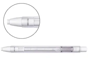 Crayon-gomme q-connect rétractable corps soft transparent et blanc gomme ronde — Non classé