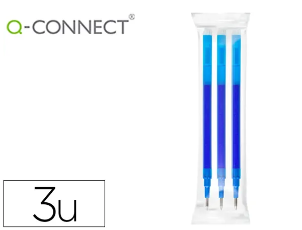Recharge roller q-connect encre effacable couleur bleu  set de 3u — Non classé