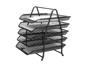Corbeilles courrier q-connect maille metallique documents   a4 350x275x375 mm coloris     noir - set 5 un — Non classé
