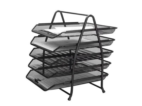 Corbeilles courrier q-connect maille metallique documents   a4 350x275x375 mm coloris     noir - set 5 un — Non classé