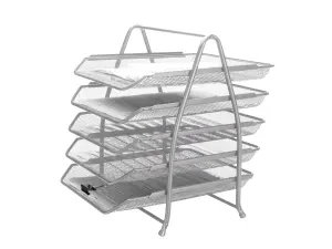 Corbeilles courrier q-connect maille metallique documents   a4 350x275x375 mm coloris     gris - set 5 un — Non classé