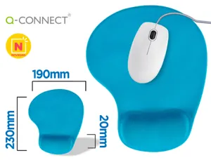 Tapis souris q-connect repose-poignet mousse         augmente confort facilement   nettoyable coloris turquoise — Non classé