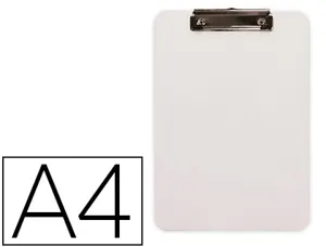 Porte-bloc q-connect plastique rigide epaisseur    2,5mm a4 210x297mm pince      metallique coloris blanc — Non classé