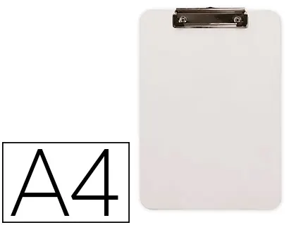 Porte-bloc q-connect plastique rigide epaisseur    2,5mm a4 210x297mm pince      metallique coloris blanc — Non classé