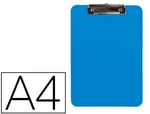 Porte-bloc q-connect plastique rigide epaisseur    2,5mm a4 210x297mm pince      metallique coloris bleu ciel — Non classé