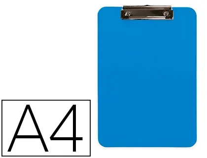 Porte-bloc q-connect plastique rigide epaisseur    2,5mm a4 210x297mm pince      metallique coloris bleu ciel — Non classé