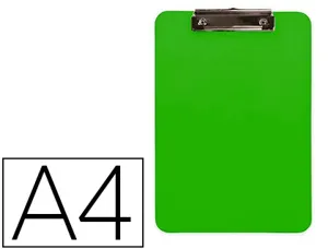 Porte-bloc q-connect plastique rigide epaisseur    2,5mm a4 210x297mm pince      metallique coloris vert — Non classé