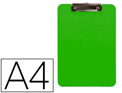 Porte-bloc q-connect plastique rigide epaisseur    2,5mm a4 210x297mm pince      metallique coloris vert — Non classé
