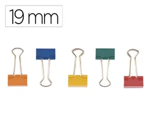 Pince q-connect double clip largeur 19mm boite carton 10  unites coloris assortis — Non classé