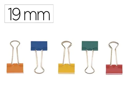 Pince q-connect double clip largeur 19mm boite carton 10 unites coloris assortis — Non classé
