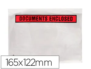 Pochette documents ci-inclus q-connect auto-adhesive       transparente 165x122mm texte  anglais paquet 100 unites — Non…