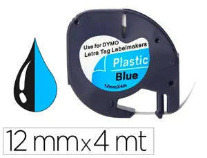 Ruban titreuse q-connect 12mm x 4 mt noir-bleu letratag     091205 — Non classé