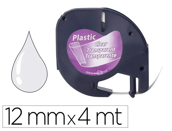 Ruban titreuse q-connect 12mm x 4 mt transparent letratag   012267 — Non classé