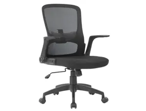 Chaise bureau q-connect rotative base nylon maille    maximum supporte 130kg        910+75x550x610mm coloris noir — Non…