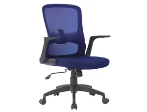 Chaise bureau q-connect rotative base nylon maille    maximum supporte 130kg        910+75x550x610mm coloris bleu — Non…