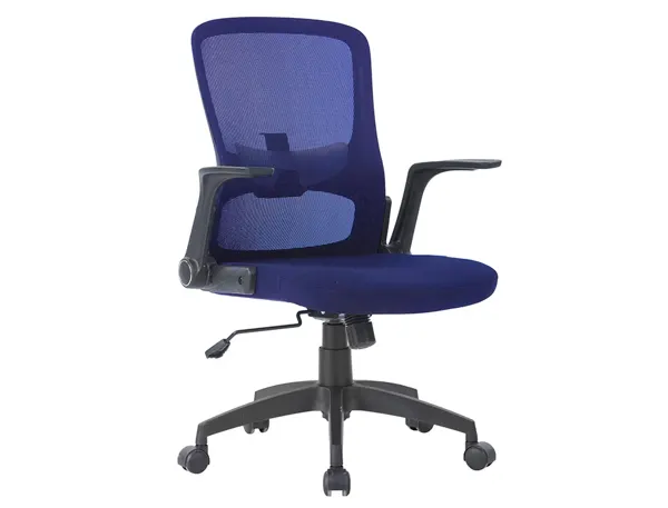 Chaise bureau q-connect rotative base nylon maille    maximum supporte 130kg        910+75x550x610mm coloris bleu — Non…