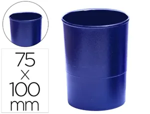 Pot a crayons q-connect plastique hauteur 100mm diametre 75mm coloris bleu opaque — Non classé