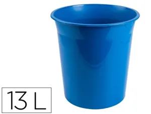 Corbeille papier q-connect plastique resistant 13l       275x285mm coloris bleu opaque — Non classé