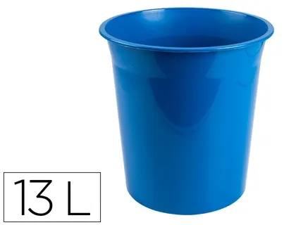 Corbeille papier q-connect plastique resistant 13l       275x285mm coloris bleu opaque — Non classé