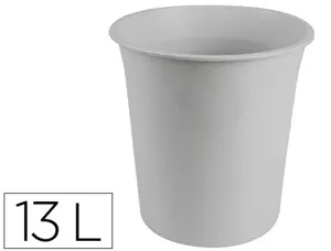 Corbeille papier q-connect plastique resistant 13l       275x285mm coloris gris opaque — Non classé