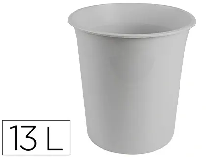 Corbeille papier q-connect plastique resistant 13l       275x285mm coloris gris opaque — Non classé