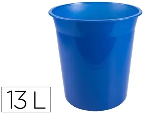 Corbeille papier q-connect plastique resistant 13l       275x285mm coloris bleu        translucide — Non classé