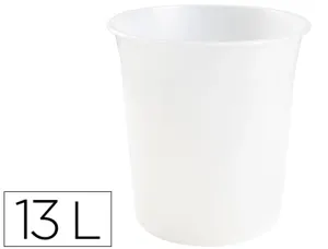 Corbeille papier q-connect plastique resistant 13l       275x285mm coloris transparent — Non classé