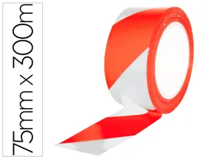 Ruban balisage q-connect non adhesif tres resistant        75mmx300m coloris rouge/blanc — Non classé