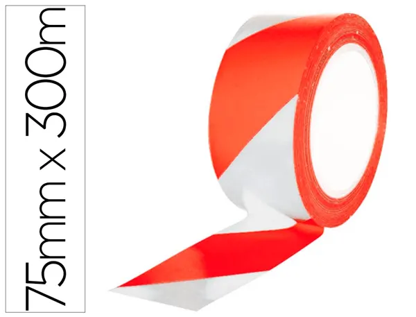 Ruban balisage q-connect non adhesif tres resistant        75mmx300m coloris rouge/blanc — Non classé