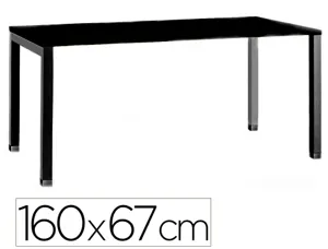 Bureau mt international plateau noir melamine 25mm    pietement arche coloris noir  160x67cm — Non classé