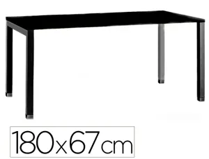 Bureau mt international plateau noir melamine 25mm    pietement arche coloris noir  180x67cm — Non classé