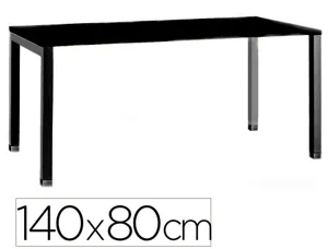 Bureau mt international plateau noir melamine 25mm    pietement arche coloris noir  140x80cm — Non classé