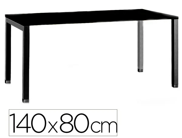 Bureau mt international plateau noir melamine 25mm pietement arche coloris noir 140x80cm — Non classé
