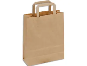 Sac kraft 90g/m2 poignees plates 32x16x42cm paquet 50   unites coloris brun — Non classé