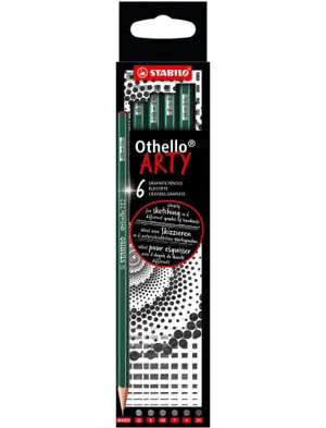 Crayon graphite stabilo othello arty hexagonal haute  qualite mine tendre etui      carton 6 unites 2 4b 2 3b 2 — Non classé
