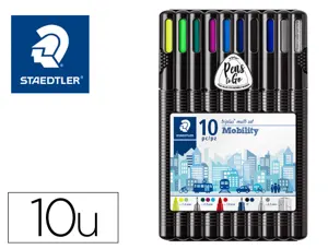 Etui staedtler triplus mobily set 10 unites 4 feutres 2     stylos 1 porte-mine 2         surligneurs 1 regle — Non classé