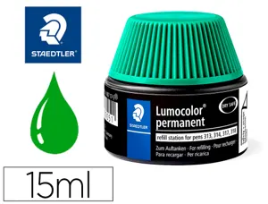 Recharge feutre permanent staedtler lumocolor 487 17    pour feutres 313/314/317/318  flacon 15ml coloris vert — Non classé