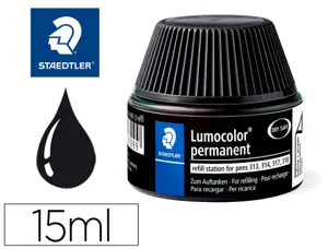 Recharge feutre permanent staedtler lumocolor 487 17    pour feutres 313/314/317/318  flacon 15ml coloris noir — Non classé