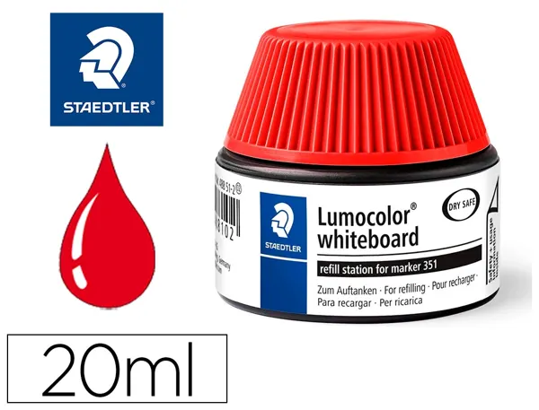 Recharge marqueur permanent staedtler lumocolor 488 48    pour marqueurs compacts 348   flacon 20ml coloris rouge — Non…