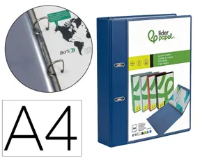 Classeur kangourou liderpapel 2 anneaux en d 25mm           polypropylene 283x320mm dos   30mm document a4 coloris bleu —…