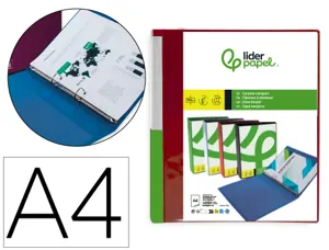 Classeur kangourou liderpapel 2 anneaux en d 25mm           polypropylene 283x320mm dos   30mm document a4 coloris rouge —…