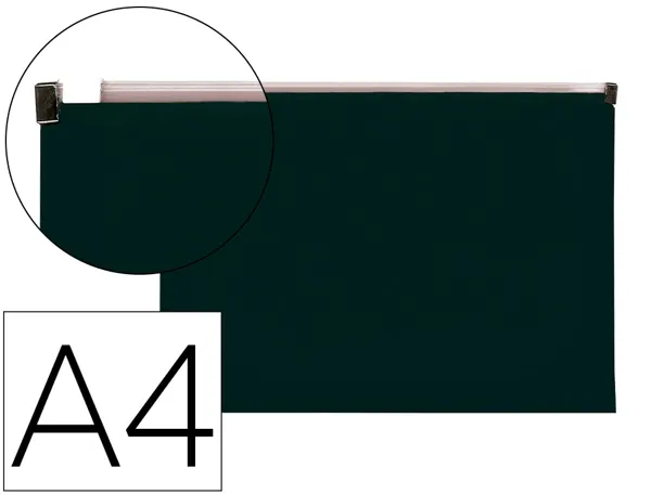 Pochette enveloppe liderpapel polypropylene 180 microns a4  210x297mm fermeture eclair    noir opaque — Non classé