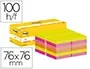 Post-it Bloc-notes adhésif, 76x76 mm, coloré, 18+6 gratuits — Fournitures — vue 2