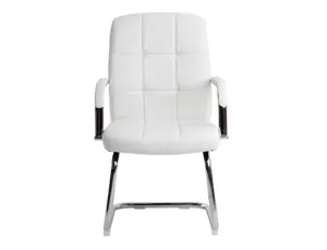 Siege visiteur q-connect piave simili cuir pieds metal chrome hauteur 1050mm largeur 610mm prof 680mm coloris blanc — Non…