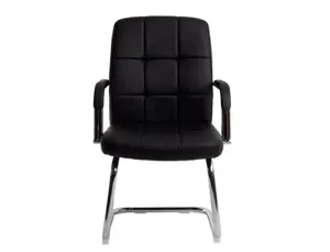 Siege visiteur q-connect piave simili cuir pieds metal chrome hauteur 1050mm largeur 610mm prof 680mm coloris noir — Non…