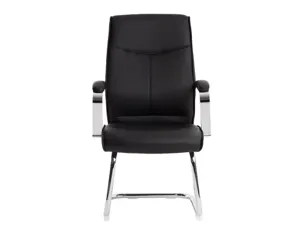Siege visiteur q-connect modena simili cuir pieds metal chrome hauteur 1050mm largeur 630mm prof 650mm coloris noir — Non…