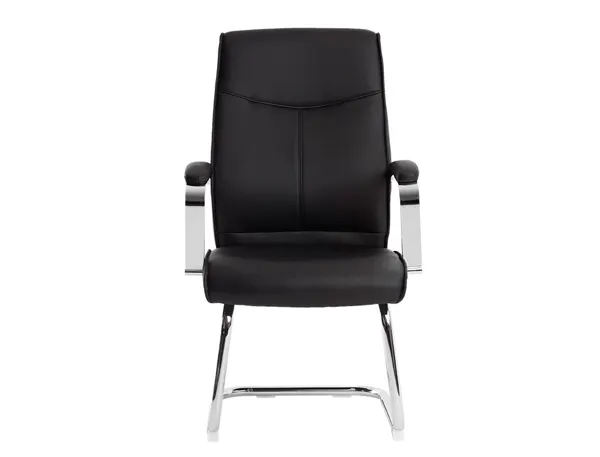Siege visiteur q-connect modena simili cuir pieds metal chrome hauteur 1050mm largeur 630mm prof 650mm coloris noir — Non…